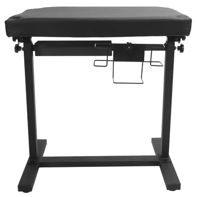 Adjustable tattoo armrest stand with ergonomic PU leather and iron design for stable tattooing support.