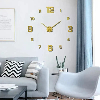Luxury wall clock decor in modern living room setting.