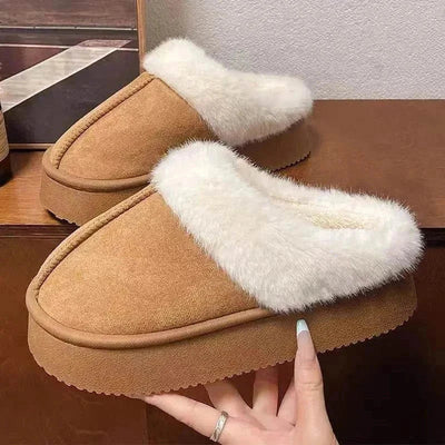 Velvet slides with thickened bottom, canvas material, flat heels, suitable for spring/autumn.