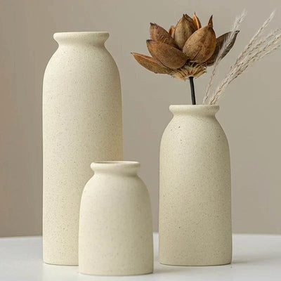 Ceramic vase sets, small modern boho vases for decor, set of 3.